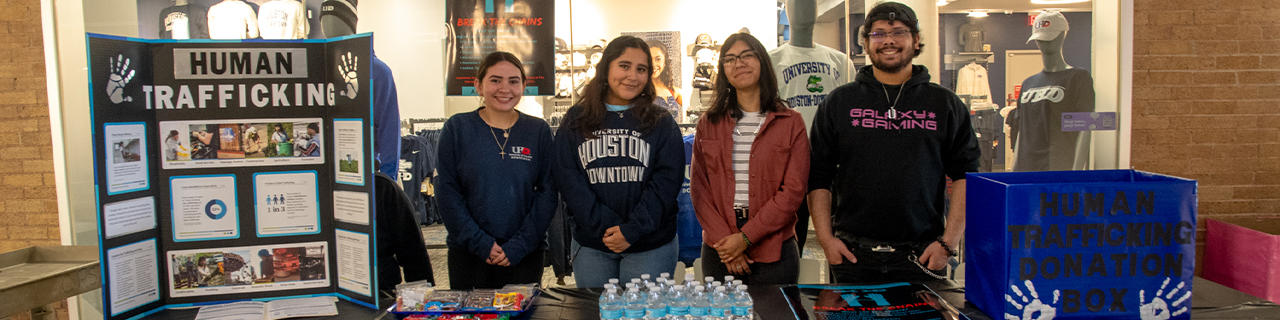 Human Trafficking Donation Drive with Students Participating