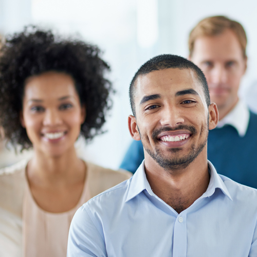 young professionals smiling