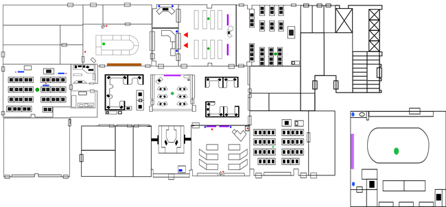 Diagram of the 7th floor in the ACAD Building