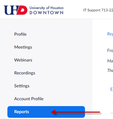Zoom Sidebar Reports