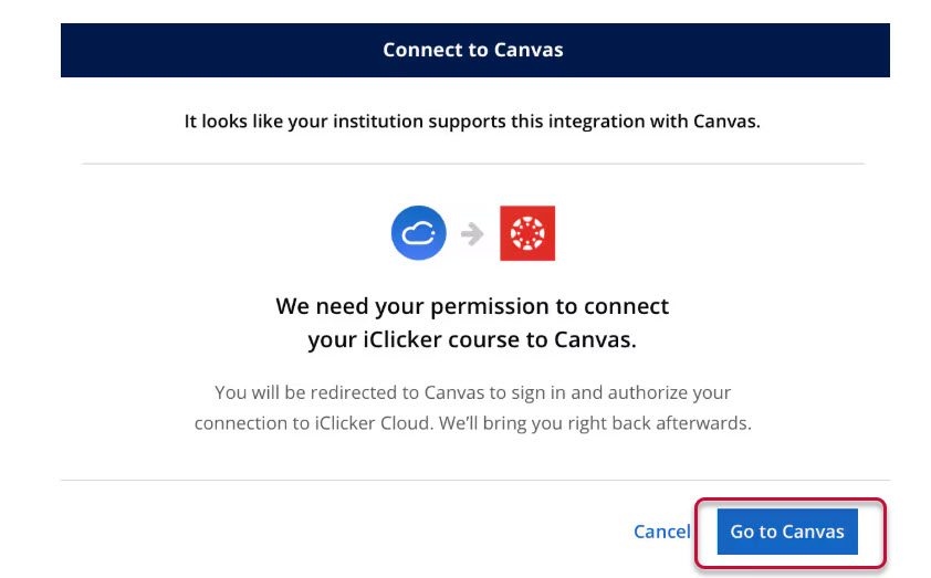 select go to canvas