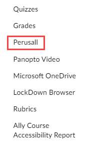 Perusall Course Homepage in Canvas.