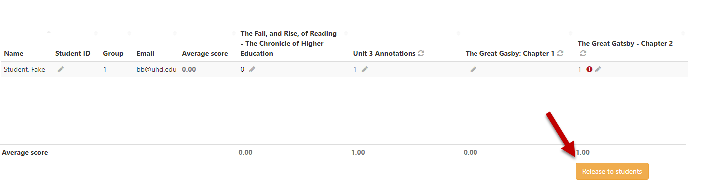 Release Grades to students and to the Canvas Grade Center