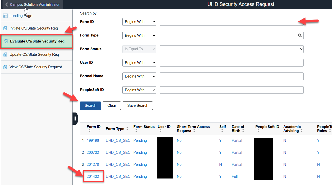 Search for forms awaiting approvel - screen capture Search for forms awaiting approvel - screen capture