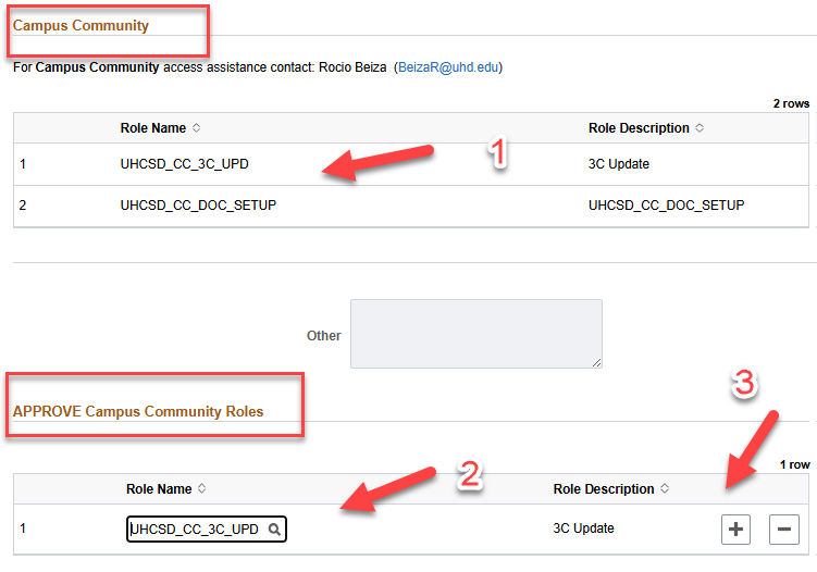Approve Campus Community Roles screen capture