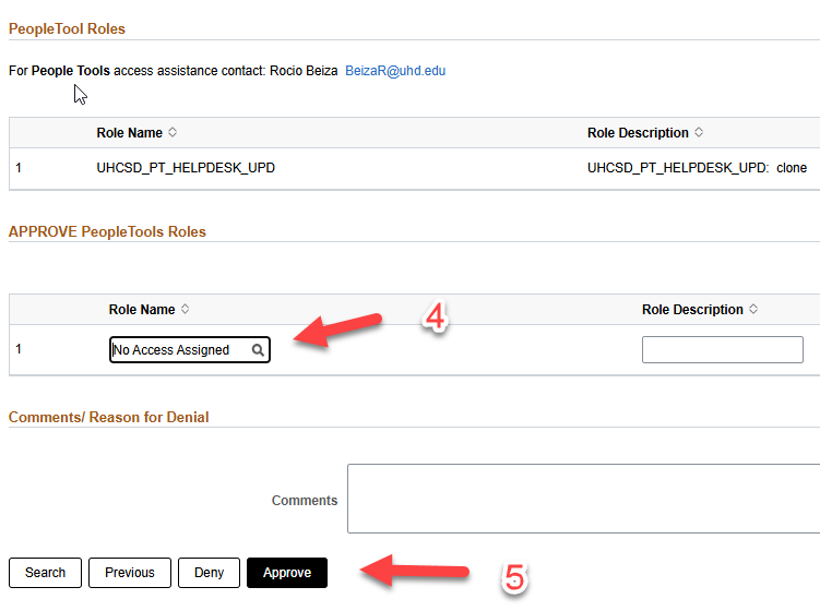 Approve PeopleTools Roles screen capture