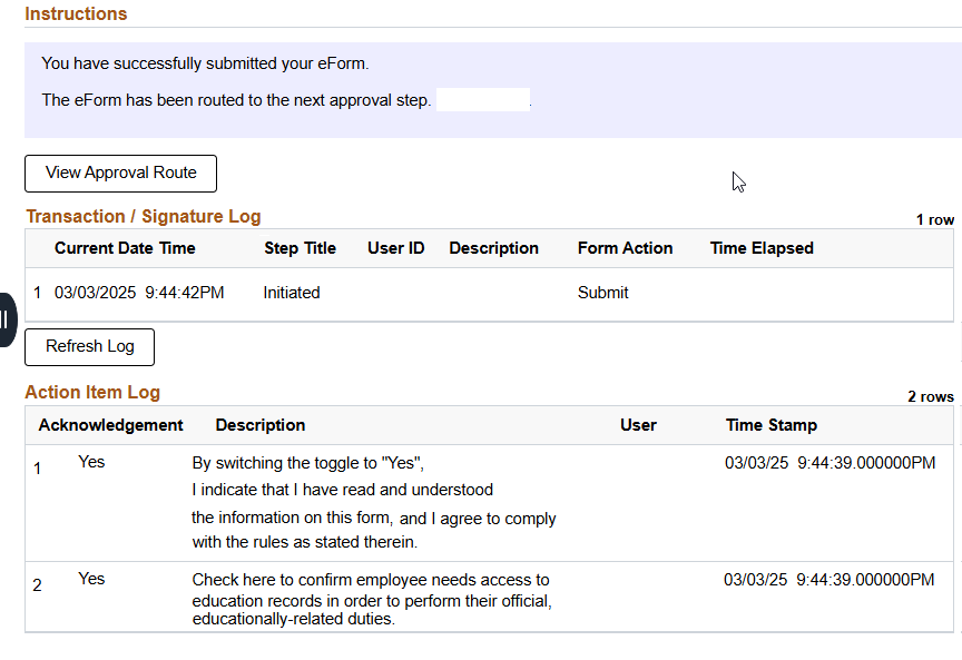 Confirmation Page screen capture