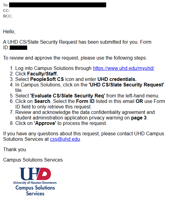 User Approval Notification email screen capture User Approval Notification email screen capture
