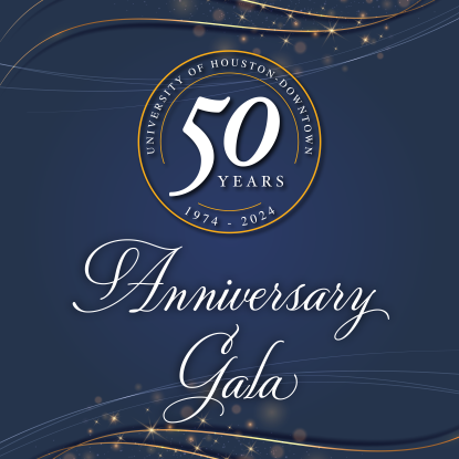 Graphic with 50th anniversary seal and the words
