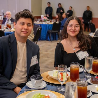 Scholarship recipients at one of the luncheon tables.