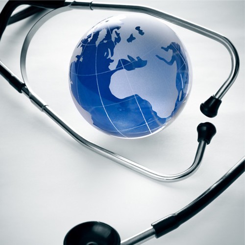 Stethoscope and a globe