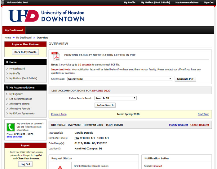 Screenshot of My Dashboard Screenshot of My Dashboard