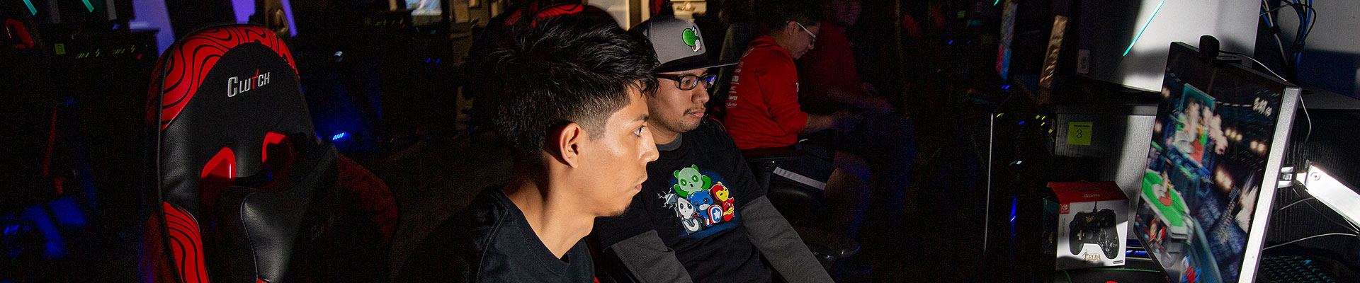 students playing video games