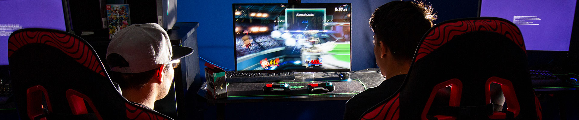 students playing video games