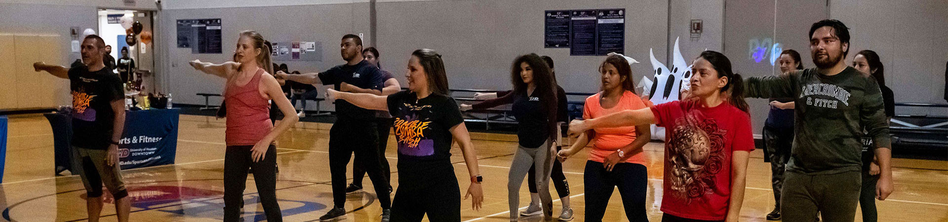 women work out in the gym