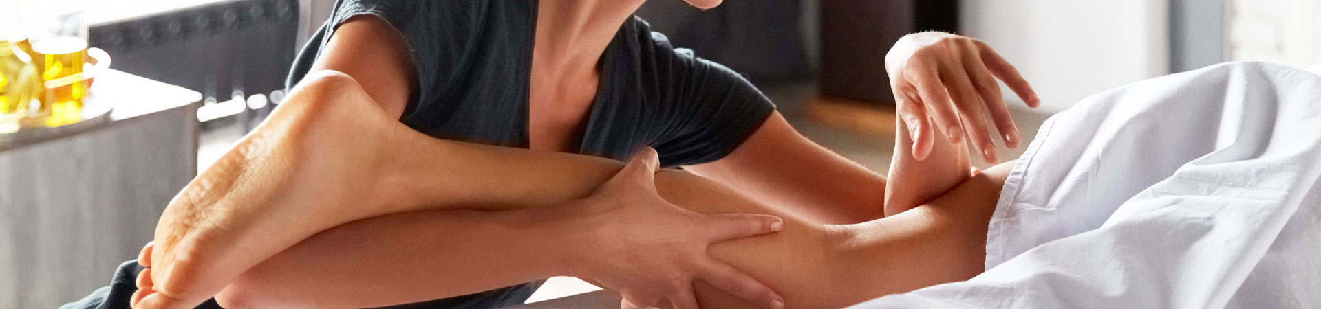 person getting a calf massage